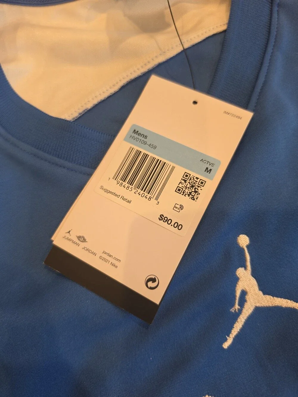 New Jordan Brooklyn Hockey Collegiate Jersey BLUE Sail HV0109-010